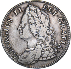 1745 Halfcrown (Roses) - George II British Silver Coin - Nice