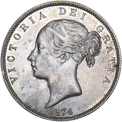 1874 Halfcrown - Victoria British Silver Coin - Superb