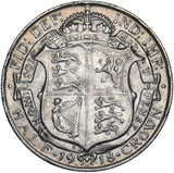 1918 Halfcrown - George V British Silver Coin - Nice