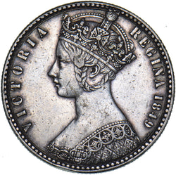 1849 Godless Florin - Victoria British Silver Coin - Nice