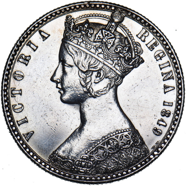 1849 Godless Florin - Victoria British Silver Coin