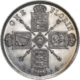 1914 Florin - George V British Silver Coin - Very Nice