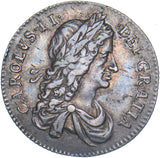 1663 Shilling - Charles II British Silver Coin - Nice