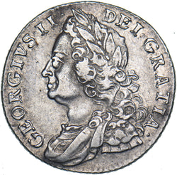 1758 Shilling - George II British Silver Coin - Nice