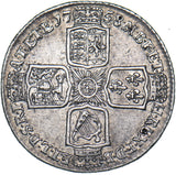 1758 Shilling - George II British Silver Coin - Nice