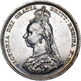 1887 Shilling - Victoria British Silver Coin - Very Nice