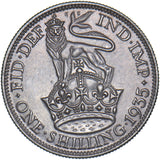 1935 Shilling - George V British Silver Coin - Very Nice