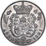 1821 Sixpence (BBITANNIAR Error) - George IV British Silver Coin - Very Nice