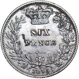 1875 Sixpence (Die no. 1) - Victoria British Silver Coin - Nice
