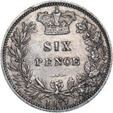 1877 Sixpence (Die no. 23) - Victoria British Silver Coin - Nice