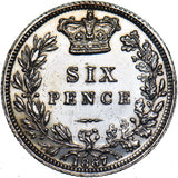 1887 Sixpence (Young Head) - Victoria British Silver Coin