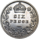 1887 Sixpence - Victoria British Silver Coin