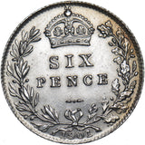 1901 Sixpence - Victoria British Silver Coin