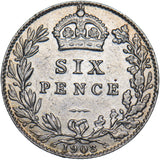 1903 Sixpence - Edward VII British Silver Coin - Nice