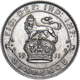 1911 Sixpence - George V British Silver Coin - Very Nice