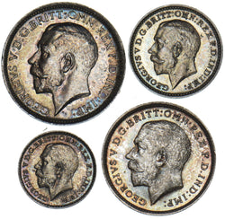 1914 Maundy Set - George V British Silver Coins - Superb