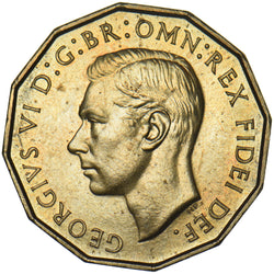 1950 Proof Brass Threepence - George VI British Coin - Superb