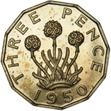 1950 Proof Brass Threepence - George VI British Coin - Superb