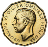 1950 Proof Brass Threepence - George VI British Coin - Superb
