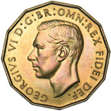 1950 Proof Brass Threepence - George VI British Coin - Superb