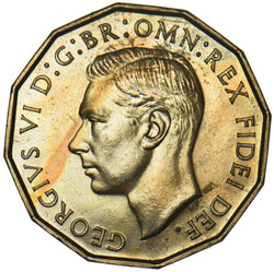 1950 Proof Brass Threepence - George VI British Coin - Superb