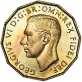 1951 Proof Brass Threepence - George VI British Coin - Superb