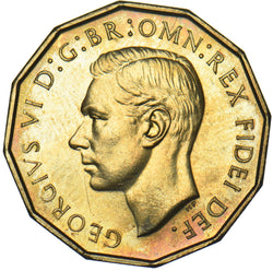 1951 Proof Brass Threepence - George VI British Coin - Superb