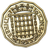 1953 Proof Brass Threepence - Elizabeth II British Coin - Superb