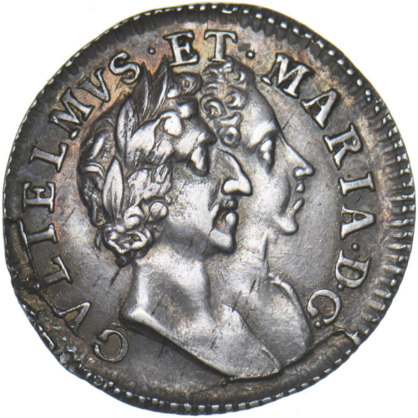 1689 Maundy Fourpence - William & Mary British Silver Coin - Very Nice