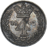 1847 Maundy Fourpence - Victoria British Silver Coin - Nice