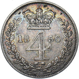1856 Maundy Fourpence - Victoria British Silver Coin - Nice