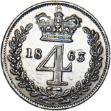1863 Maundy Fourpence - Victoria British Silver Coin - Nice