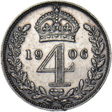 1906 Maundy Fourpence - Edward VII British Silver Coin - Nice