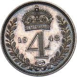 1948 Maundy Fourpence - George VI British Silver Coin - Very Nice