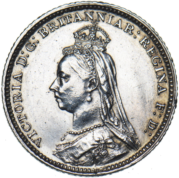 1888 Groat (Fourpence) - Victoria British Silver Coin - Nice