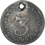 1699 Threepence - William III British Silver Coin