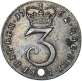 1762 Threepence - George III British Silver Coin