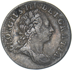 1763 Threepence - George III British Silver Coin - Nice