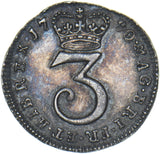 1780 Threepence - George III British Silver Coin - Very Nice