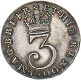 1800 Threepence - George III British Silver Coin - Nice