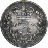 1838 Threepence - Victoria British Silver Coin