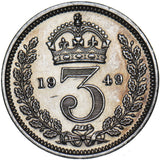 1943 Maundy Threepence - George VI British Silver Coin - Very Nice