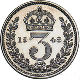1948 Maundy Threepence - George VI British Silver Coin - Very Nice