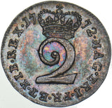 1772 Maundy Twopence - George III British Silver Coin - Very Nice