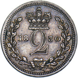 1830 Maundy Twopence - George IV British Silver Coin - Very Nice