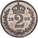 1903 Maundy Twopence - Edward VII British Silver Coin - Superb