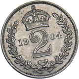 1904 Maundy Twopence - Edward VII British Silver Coin - Very Nice