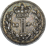 1840 Maundy Penny - Victoria British Silver Coin - Very Nice