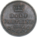 1842 Half Farthing - Victoria British Copper Coin - Nice
