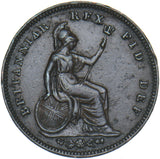 1827 Third Farthing - George IV British Copper Coin - Nice